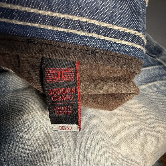 Jordan Craig Jeans Men's 36x32 Legacy Edition Blue Jeans Aaron Distressed - Picture 9 of 12